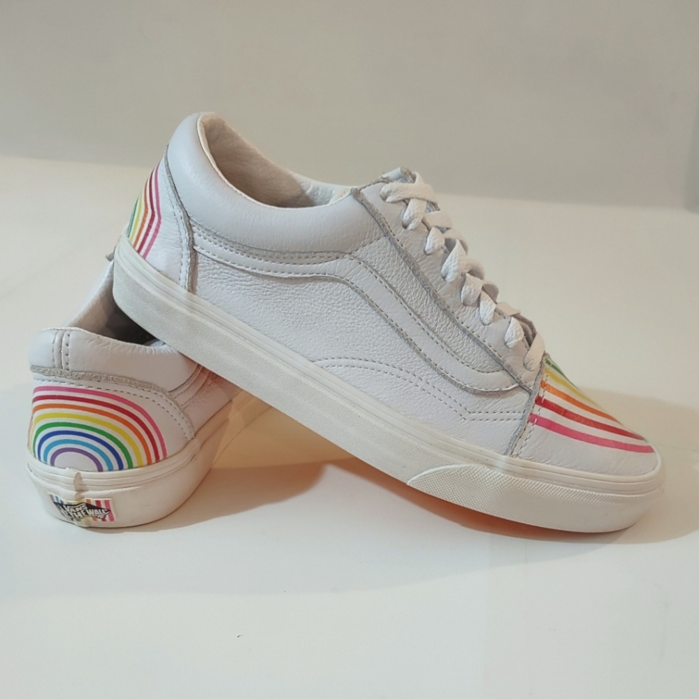 Vans x Flour Shop Old Skool Rainbow Sneakers W9 /M7.5 - Picture 2 of 9